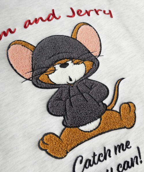 Tom＆Jerry（トムアンドジェリー）の「【71】【TOM＆JERRY/トムとジェリー】サガラ刺繍 アップリケ 裏起毛 クルーネック スウェット/ジェリー/タフィー/古着MIX/ユニセックス/レディース/メンズ（スウェット・レディース・スミクロ/オフホワイト/グレイッシュベージュ/サックスブルー/ブラック/オートミール/ホワイト系/ベージュ系/グレー系/ライトグレー/ブラック系/ブルー系/ブラウン/グレー/グレー系2/グレー系1・M/L/XL）」の22枚目の写真