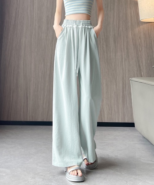 ONEP STAR(ワンピスター)の「ウエストレースリボンワイドパンツ(その他パンツ・レディース・ライトイエロー/ブラック/ベージュ/ライトブルー・FREE)」の22枚目の写真
