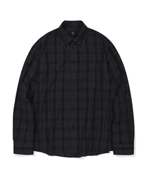 KANEITEI(カネイテイ)の「WRINKLED CHECK SHIRTS (CHARCOAL)(シャツ/ブラウス・レディース・チャコールグレー・LARGE/MEDIUM/X-LARGE)」の1枚目の写真
