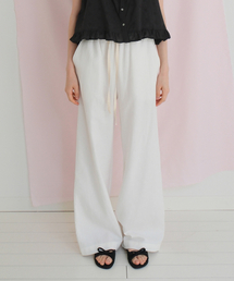 Linen banding slacks (O/WHITE)