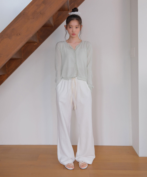 MOUI（モウイ）の「Linen banding slacks (O/WHITE)（その他パンツ・レディース・その他・FREE）」の3枚目の写真