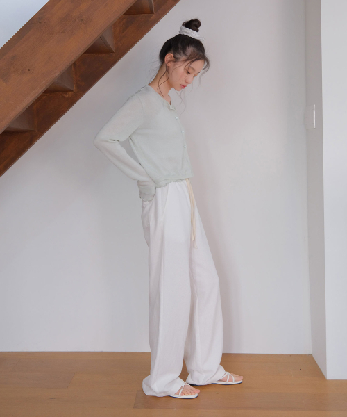 MOUI（モウイ）の「Linen banding slacks (O/WHITE)（その他パンツ・レディース・その他・FREE）」の4枚目の写真