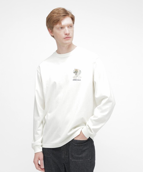 AVIREX（アヴィレックス）の「《NAVAL COLLECTION》SOUVENIR EMBROIDERY LONG SLEEVE T-SHIRT / スーベニア 刺しゅう; 長袖Tシャツ / AVIREX / アヴィレックス（Tシャツ/カットソー・メンズ・オフホワイト/チャコール・X-LARGE/XX-LARGE/LARGE）」の20枚目の写真