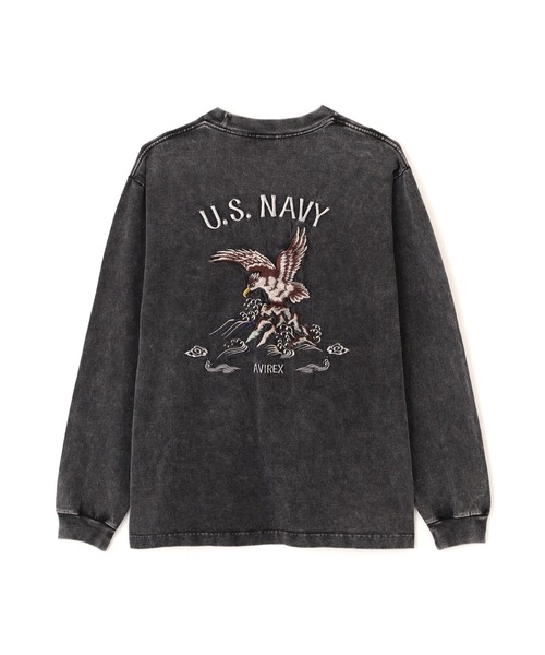 AVIREX（アヴィレックス）の「《NAVAL COLLECTION》SOUVENIR EMBROIDERY LONG SLEEVE T-SHIRT / スーベニア 刺しゅう; 長袖Tシャツ / AVIREX / アヴィレックス（Tシャツ/カットソー・メンズ・オフホワイト/チャコール・X-LARGE/XX-LARGE/LARGE）」の12枚目の写真
