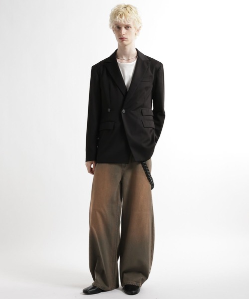 HARE(ハレ)の「【SET UP対応】コーティングカコウデニムパンツ(HARE)(デニムパンツ・メンズ・ブラック/ブラウン・MEDIUM/SMALL)」の14枚目の写真