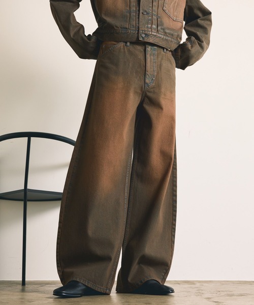 HARE(ハレ)の「【SET UP対応】コーティングカコウデニムパンツ(HARE)(デニムパンツ・メンズ・ブラック/ブラウン・MEDIUM/SMALL)」の18枚目の写真