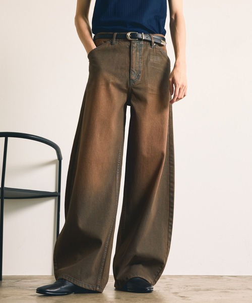 HARE(ハレ)の「【SET UP対応】コーティングカコウデニムパンツ(HARE)(デニムパンツ・メンズ・ブラック/ブラウン・MEDIUM/SMALL)」の19枚目の写真