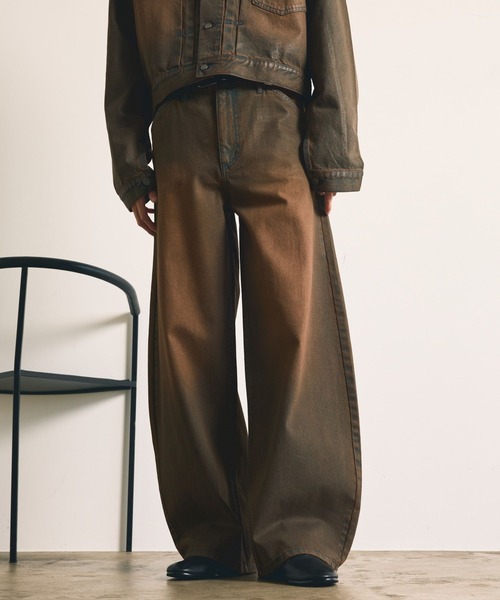 HARE(ハレ)の「【SET UP対応】コーティングカコウデニムパンツ(HARE)(デニムパンツ・メンズ・ブラック/ブラウン・MEDIUM/SMALL)」の22枚目の写真