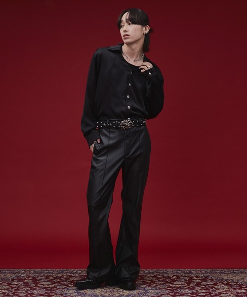 Ellno Loset(エルノロゼット)の「【SEME】metal button satin skipper shirt(シャツ/ブラウス・メンズ・オフホワイト/ブラック・SMALL/LARGE/MEDIUM)」の18枚目の写真
