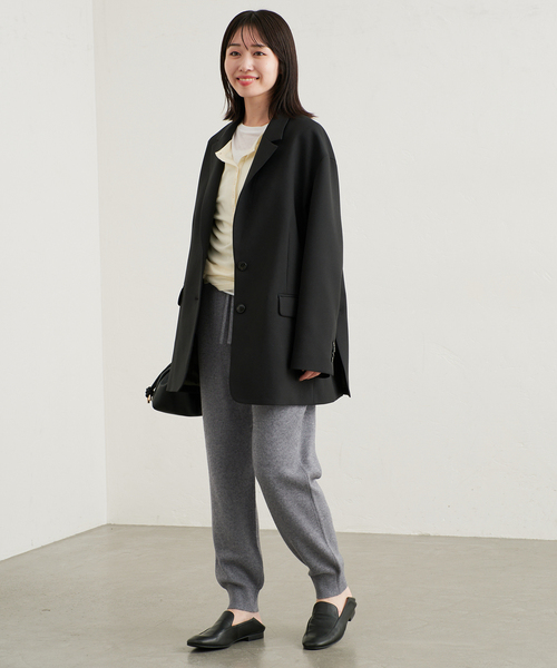 SLOBE IENA(スローブイエナ)の「《シリーズあり/》ウォッシャブルスムースニットジョガーパンツ(その他パンツ・レディース・ネイビー/チャコールグレー・FREE)」の7枚目の写真