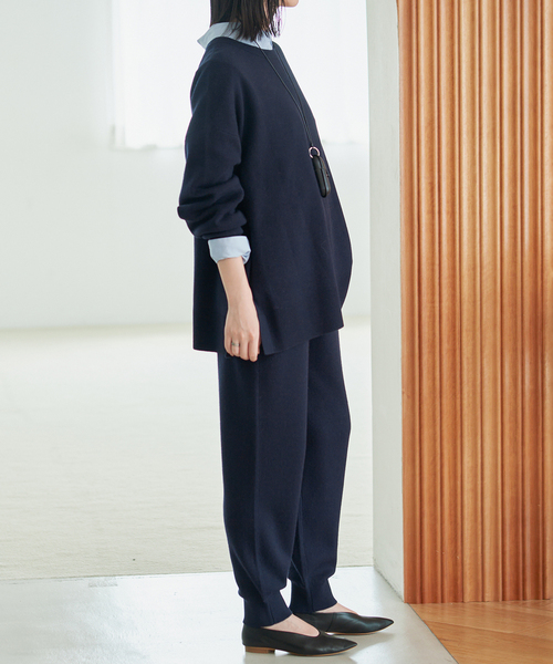 SLOBE IENA(スローブイエナ)の「《シリーズあり/》ウォッシャブルスムースニットジョガーパンツ(その他パンツ・レディース・ネイビー/チャコールグレー・FREE)」の15枚目の写真