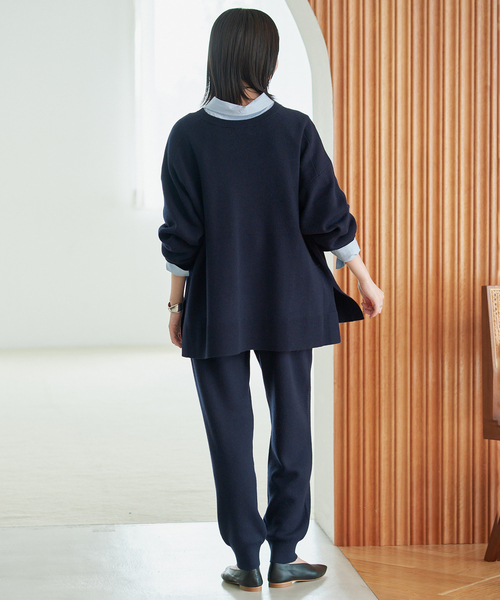 SLOBE IENA(スローブイエナ)の「《シリーズあり/》ウォッシャブルスムースニットジョガーパンツ(その他パンツ・レディース・ネイビー/チャコールグレー・FREE)」の16枚目の写真