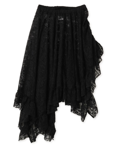 atmos pink(アトモスピンク)の「atmos pink Lace Asymmetry Skirt / アトモス ピンク アシメトリ スカート(スカート・レディース・ブラック/ホワイト・FREE)」の2枚目の写真
