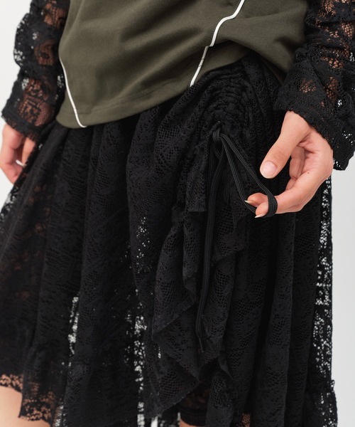 atmos pink(アトモスピンク)の「atmos pink Lace Asymmetry Skirt / アトモス ピンク アシメトリ スカート(スカート・レディース・ブラック/ホワイト・FREE)」の16枚目の写真