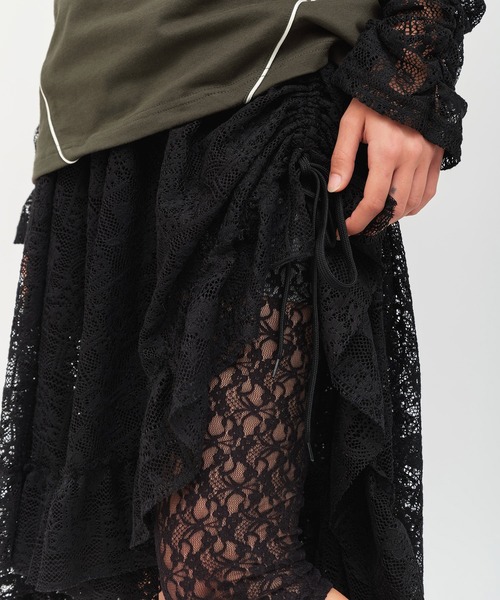 atmos pink(アトモスピンク)の「atmos pink Lace Asymmetry Skirt / アトモス ピンク アシメトリ スカート(スカート・レディース・ブラック/ホワイト・FREE)」の17枚目の写真