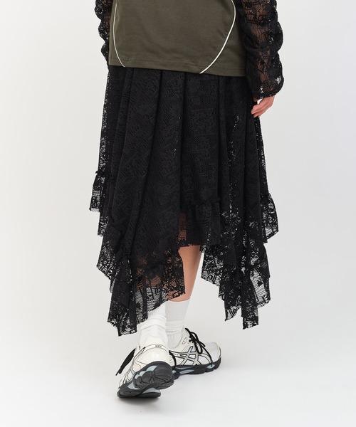atmos pink(アトモスピンク)の「atmos pink Lace Asymmetry Skirt / アトモス ピンク アシメトリ スカート(スカート・レディース・ブラック/ホワイト・FREE)」の19枚目の写真