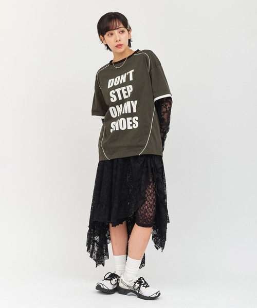 atmos pink(アトモスピンク)の「atmos pink Lace Asymmetry Skirt / アトモス ピンク アシメトリ スカート(スカート・レディース・ブラック/ホワイト・FREE)」の11枚目の写真