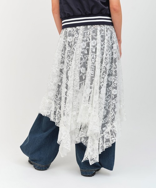 atmos pink(アトモスピンク)の「atmos pink Lace Asymmetry Skirt / アトモス ピンク アシメトリ スカート(スカート・レディース・ブラック/ホワイト・FREE)」の10枚目の写真