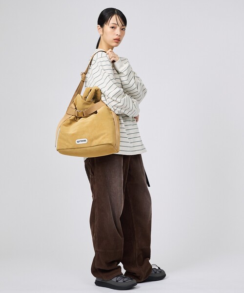 OUTDOOR PRODUCTS（アウトドアプロダクツ）の「【OUTDOOR PRODUCTS / アウトドアプロダクツ】2WAY巾着ベルトトートバッグ[M]/NUBUCK/トートバッグ（トートバッグ・レディース・ベージュ/グレー/ブラック・フリー）」の9枚目の写真