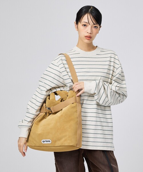 OUTDOOR PRODUCTS（アウトドアプロダクツ）の「【OUTDOOR PRODUCTS / アウトドアプロダクツ】2WAY巾着ベルトトートバッグ[M]/NUBUCK/トートバッグ（トートバッグ・レディース・ベージュ/グレー/ブラック・フリー）」の10枚目の写真
