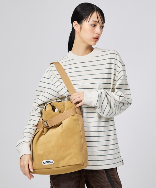 OUTDOOR PRODUCTS（アウトドアプロダクツ）の「【OUTDOOR PRODUCTS / アウトドアプロダクツ】2WAY巾着ベルトトートバッグ[M]/NUBUCK/トートバッグ（トートバッグ・レディース・ベージュ/グレー/ブラック・フリー）」の11枚目の写真