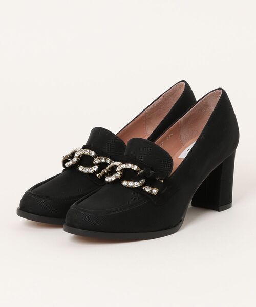 LANVIN en Bleu(ランバンオンブルー)の「ビジューチェーンモチーフヒールアップローファー(ローファー・レディース・ブラック系その他/ブラック・23.0cm/24.0cm/24.5cm/23.5cm/22.5cm)」の2枚目の写真
