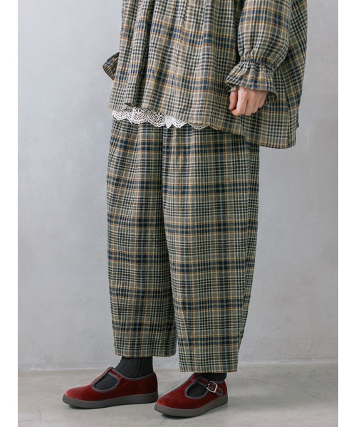 Samansa Mos2（サマンサ モスモス）の「【Cross×Linen】ふんわりパンツ（その他パンツ・レディース・キナリ/チャコール/ベージュ・L/M）」の3枚目の写真