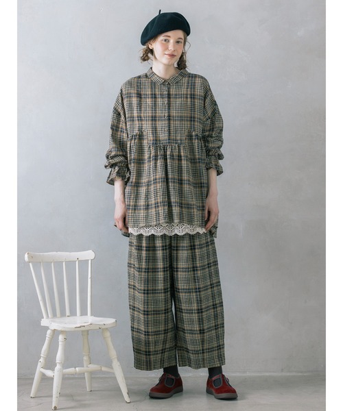 Samansa Mos2（サマンサ モスモス）の「【Cross×Linen】ふんわりパンツ（その他パンツ・レディース・キナリ/チャコール/ベージュ・L/M）」の5枚目の写真