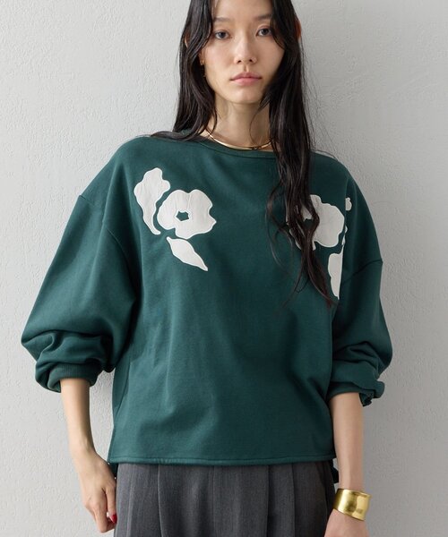 GALLARDAGALANTE（ガリャルダガランテ）の「【Dhritië】パッチワーク刺繍スウェット（Tシャツ/カットソー・レディース・ブラック/グリーン・FREE）」の12枚目の写真