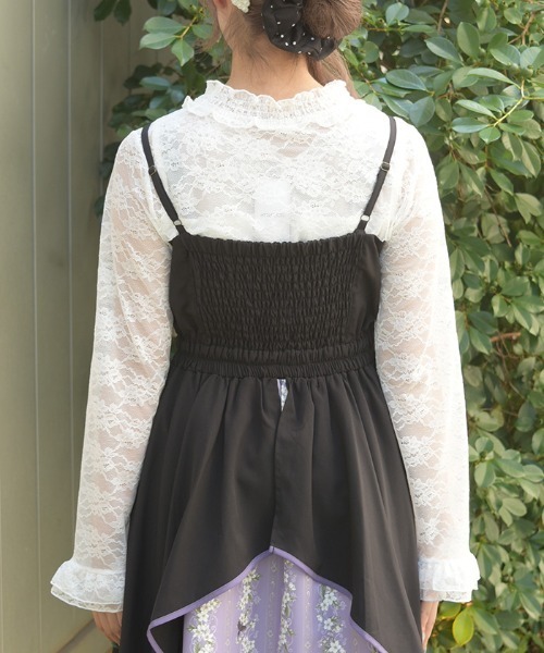 axes femme(アクシーズファム)の「ローズ総レースシアーインナー(Tシャツ/カットソー・レディース・ホワイト/ブラック・FREE)」の5枚目の写真
