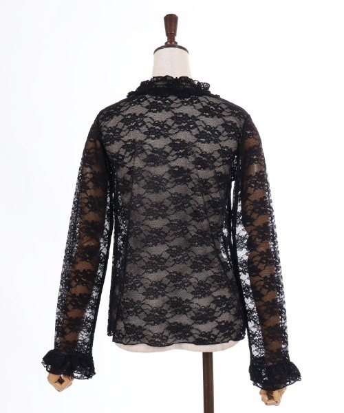axes femme(アクシーズファム)の「ローズ総レースシアーインナー(Tシャツ/カットソー・レディース・ホワイト/ブラック・FREE)」の15枚目の写真