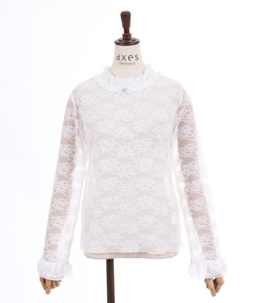 axes femme(アクシーズファム)の「ローズ総レースシアーインナー(Tシャツ/カットソー・レディース・ホワイト/ブラック・FREE)」の21枚目の写真