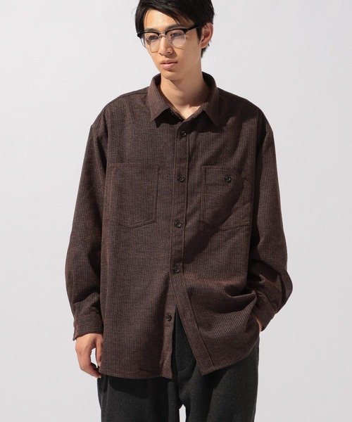 niko and...(ニコアンド)の「ストライプモールワークシャツ(シャツ/ブラウス・メンズ・ネイビー/ブラウン/キャメル・LARGE/MEDIUM)」の6枚目の写真