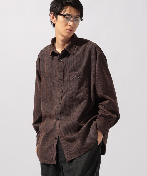 niko and...(ニコアンド)の「ストライプモールワークシャツ(シャツ/ブラウス・メンズ・ネイビー/ブラウン/キャメル・LARGE/MEDIUM)」の7枚目の写真