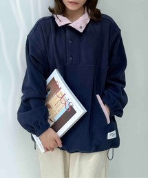 AS KNOW AS plus（アズノゥアズプラス）の「☆ドロスト付き 配色フリースアノラック【UNISEX ITEM】（その他アウター）」