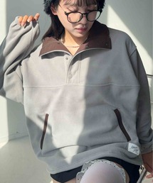 AS KNOW AS plus（アズノゥアズプラス）の「☆ドロスト付き 配色フリースアノラック【UNISEX ITEM】（その他アウター）」
