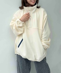 ☆ドロスト付き 配色フリースアノラック【UNISEX ITEM】