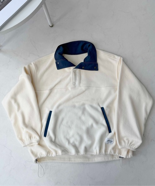AS KNOW AS plus(アズノゥアズプラス)の「☆ドロスト付き 配色フリースアノラック【UNISEX ITEM】(その他アウター・レディース・グレー/ブラウン/ネイビー/アイボリー・FREE)」の13枚目の写真