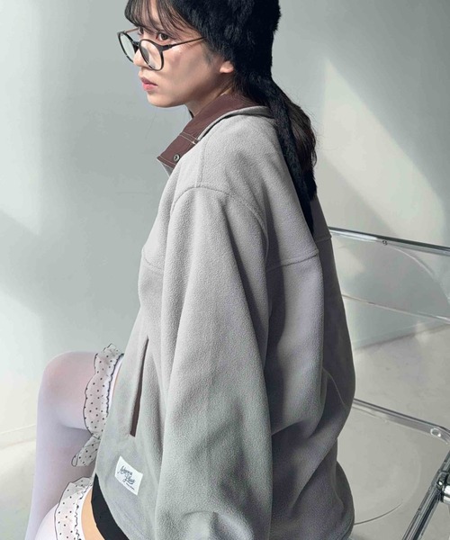 AS KNOW AS plus(アズノゥアズプラス)の「☆ドロスト付き 配色フリースアノラック【UNISEX ITEM】(その他アウター・レディース・グレー/ブラウン/ネイビー/アイボリー・FREE)」の21枚目の写真
