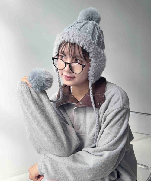 AS KNOW AS plus(アズノゥアズプラス)の「☆ドロスト付き 配色フリースアノラック【UNISEX ITEM】(その他アウター・レディース・グレー/ブラウン/ネイビー/アイボリー・FREE)」の22枚目の写真
