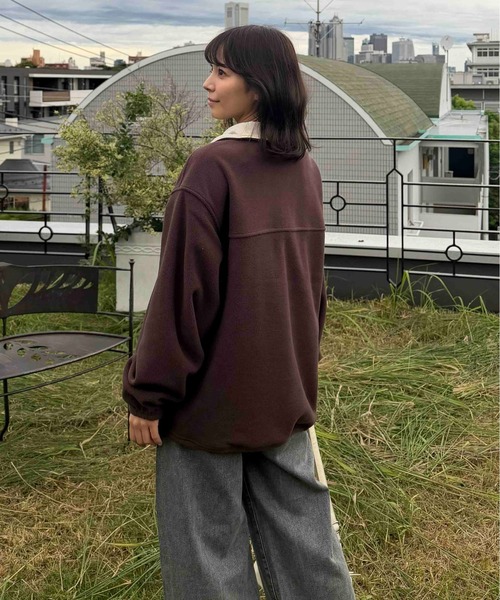 AS KNOW AS plus(アズノゥアズプラス)の「☆ドロスト付き 配色フリースアノラック【UNISEX ITEM】(その他アウター・レディース・グレー/ブラウン/ネイビー/アイボリー・FREE)」の10枚目の写真