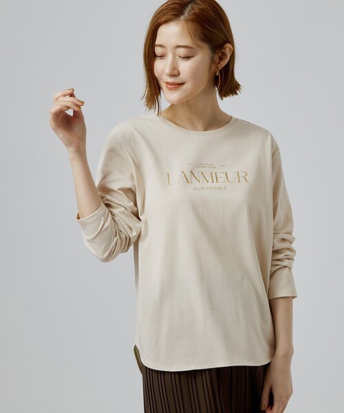grove(グローブ)の「【1枚着でも重ね着でも〇】大人カジュアル プリントアソートロンT(Tシャツ/カットソー・レディース・オフホワイト/ライトベージュ/ホワイト系6/グレー系その他4・02/03)」の10枚目の写真