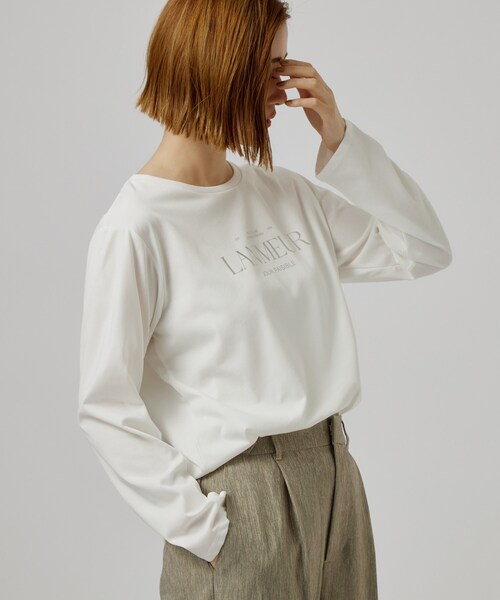 grove(グローブ)の「【1枚着でも重ね着でも〇】大人カジュアル プリントアソートロンT(Tシャツ/カットソー・レディース・オフホワイト/ライトベージュ/ホワイト系6/グレー系その他4・02/03)」の14枚目の写真