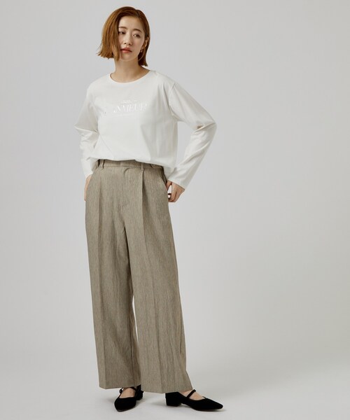 grove(グローブ)の「【1枚着でも重ね着でも〇】大人カジュアル プリントアソートロンT(Tシャツ/カットソー・レディース・オフホワイト/ライトベージュ/ホワイト系6/グレー系その他4・02/03)」の15枚目の写真