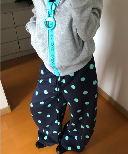 Lis ardent(リスアルダン)の「2026AW ワンポイント刺繍 ドット柄ワイドスウェットパンツ/イージーワイドパンツ(スウェットパンツ・レディース・ネイビー/グレー・M)」の18枚目の写真