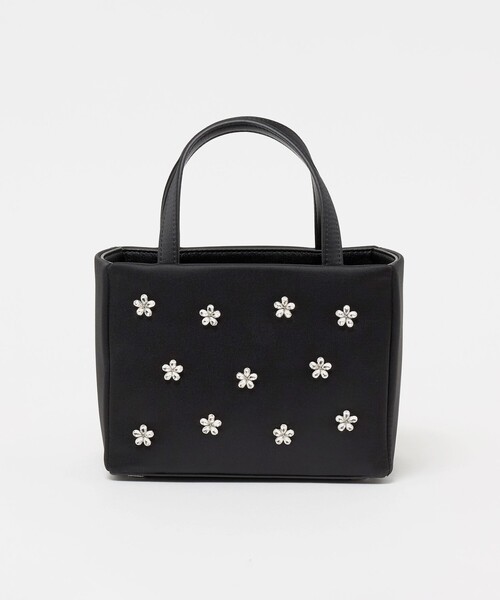 UNITED ARROWS(ユナイテッドアローズ)の「ビジュー キューブ ミニトートバッグ(トートバッグ・レディース・ブラック/ライトブルー・FREE)」の1枚目の写真