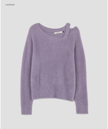 (T-7322)FAKE ANGORA CUT OUT KNIT
