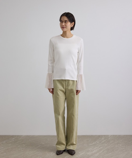 SALON adam et rope'(サロン アダム エ ロペ)の「カフフレアミスティチュールロンT(Tシャツ/カットソー・レディース・ブラック/オフホワイト・FREE)」の17枚目の写真
