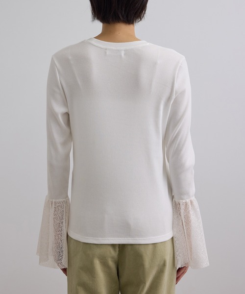 SALON adam et rope'(サロン アダム エ ロペ)の「カフフレアミスティチュールロンT(Tシャツ/カットソー・レディース・ブラック/オフホワイト・FREE)」の20枚目の写真