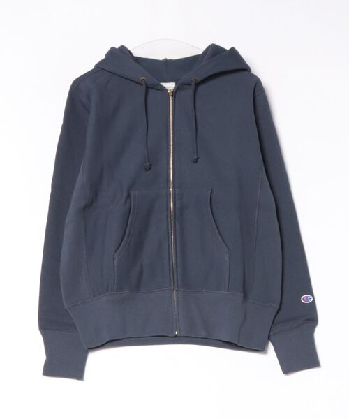 Champion(チャンピオン)の「【CHAMPION/チャンピオン】【コットン素材はアメリカ綿100%】REVERSE WEAVE リバースウィーブ 裏起毛ジップフーデッドスウェットシャツ フルジップパーカー フーディ C3-Y134 サステナブルコットン エクスパンションガゼット タフ ネームタグ ユニセックス(パーカー・メンズ・グレー/オフホワイト/ダークネイビー/ブラック・XX-LARGE/MEDIUM/LARGE)」の4枚目の写真